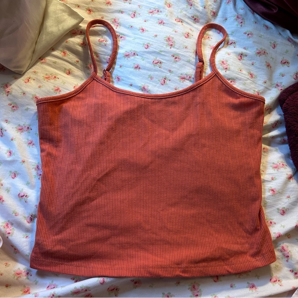 ribbed orange tank top
